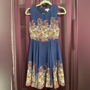 Maison Jules navy blue sleeveless floral dress  - size XS